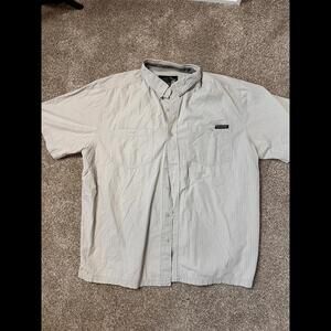 Harley Davidson Short Sleeve Striped Embroidery Gray Button Down Size : XL